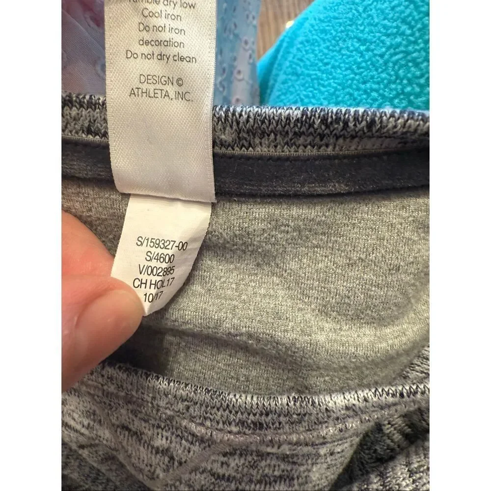 Athleta Girl Gray Marled Stretch Long Sleeve Crew Neck Tunic Dress‎ Size Small/7